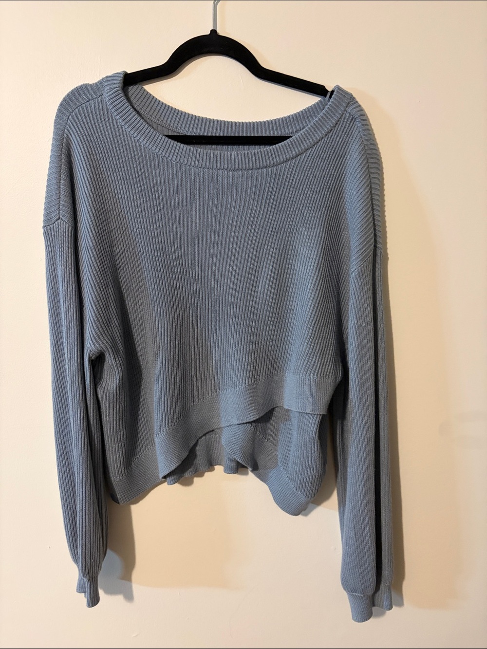 lululemon athletica Ribbed Scoop-Neck Pullover in Dusty Blue